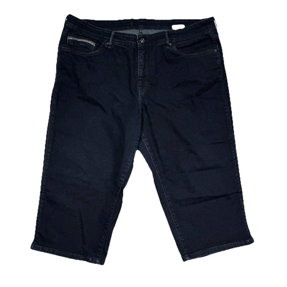 Levis Capri Jeans Womens Plus 20/22 Dark Blue Denim Stretch Measures 40 x 19